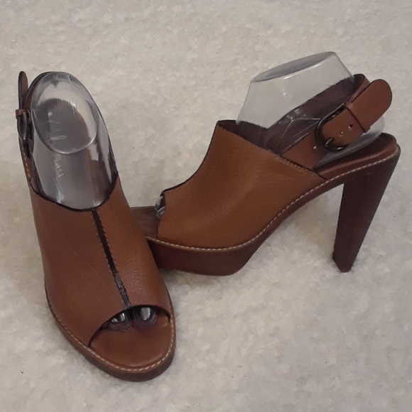 Cole Haan Leather Peep Toe Heels - Picture 10 of 16